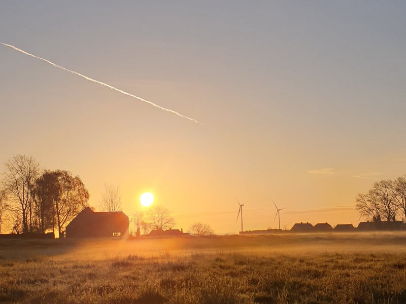 kleine gelukjes: zon zien opkomen tijdens een looptoertje